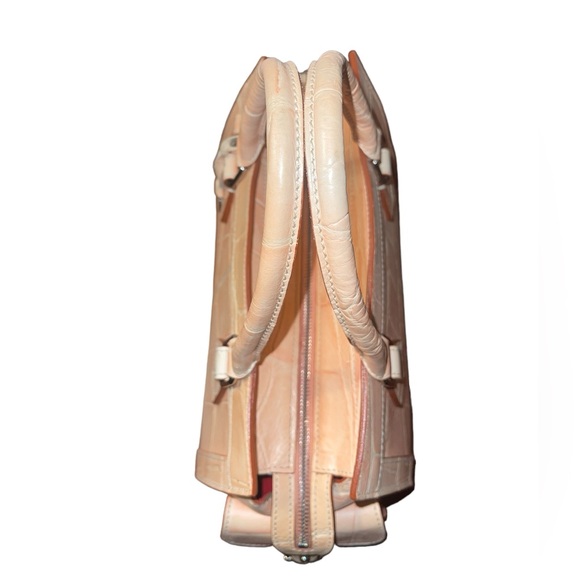 Vintage Dooney & Bourke Peach Medium Side Pocket Satchel Hand Bag Made In Italy - Picture 15 of 15